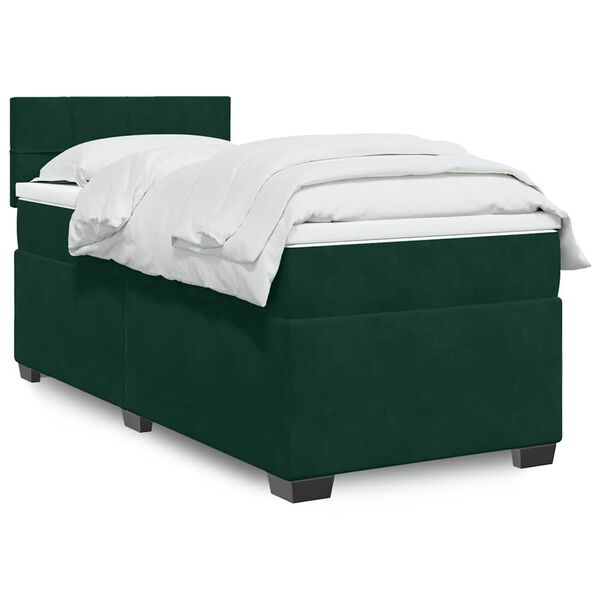 vidaXL Sommier à lattes de lit et matelas Vert foncé 80x200 cm Velours