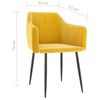 vidaXL Chaises &agrave; manger lot de 2 Jaune moutarde Velours