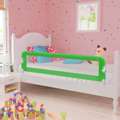 vidaXL Barrière de sécurité de lit d'enfant Vert 120x42 cm Polyester