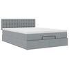 VidaXL Cadre de lit ottoman et matelas gris clair 140x200 cm tissu