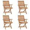 vidaXL Chaises pliables de jardin lot de 4 Bois de teck solide