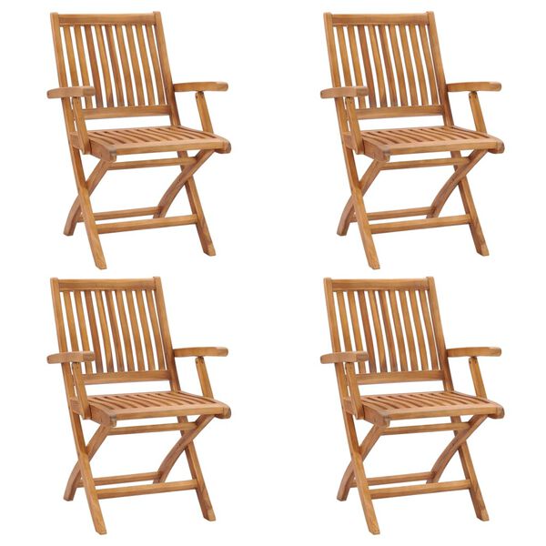 vidaXL Chaises pliables de jardin lot de 4 Bois de teck solide