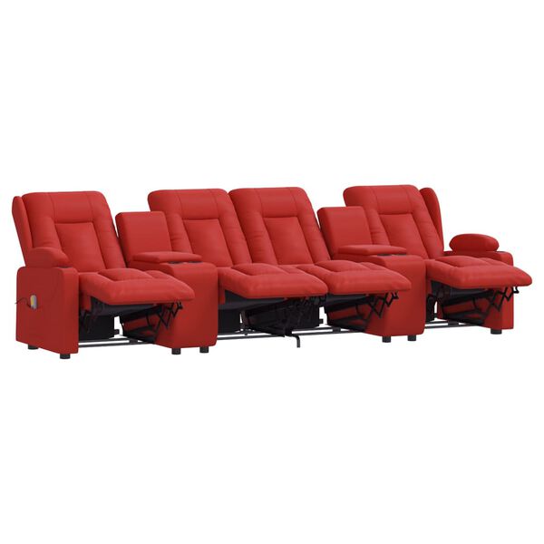 vidaXL Fauteuil de massage inclinable 4 places porte-gobelets bordeaux