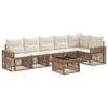 vidaXL Ensemble de canap&eacute; de jardin 7 pcs Beige et blanc cr&egrave;me