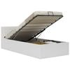 vidaXL Cadre de lit &agrave; rangement hydraulique Blanc Similicuir 90x200 cm