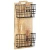 vidaXL Porte-revue mural 33x10x67 cm Bois de manguier solide brut