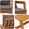 vidaXL Ensemble bistrot avec coussin 4 pcs Marron Bois d'Acacia Massif