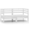 vidaXL Canap&eacute; &agrave; 2 places de jardin Blanc Bois de pin solide