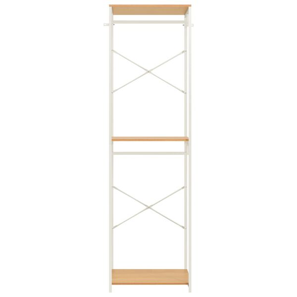 vidaXL Garde-robe Blanc et ch&ecirc;ne 60x40x213 cm M&eacute;tal et agglom&eacute;r&eacute;