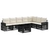 vidaXL Ensemble de canap&eacute; de jardin 8 pc Noir et blanc cr&egrave;me polyrotin