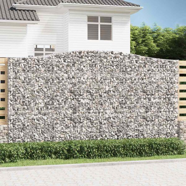 vidaXL Paniers &agrave; gabions arqu&eacute;s 6 pcs 400x50x220/240 cm Fer galvanis&eacute;
