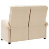 vidaXL Canap&eacute; inclinable &agrave; 2 places Cr&egrave;me Tissu