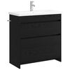 vidaXL Ensemble de mobilier de salle de bain Ch&ecirc;ne noir