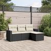 vidaXL Salon de jardin 4 pcs avec coussins noir r&eacute;sine tress&eacute;e
