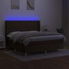 vidaXL Sommier &agrave; lattes de lit matelas et LED Marron fonc&eacute; 180x200cm