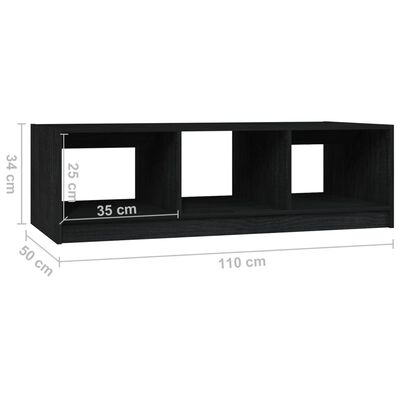 vidaXL Table basse Noir 110x50x34 cm Bois de pin massif