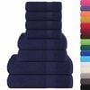vidaXL Ensemble de serviettes 8 pcs FROGN bleu marine 100% coton