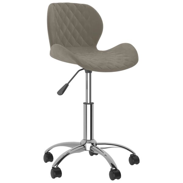 vidaXL Chaise pivotante &agrave; manger gris clair velours