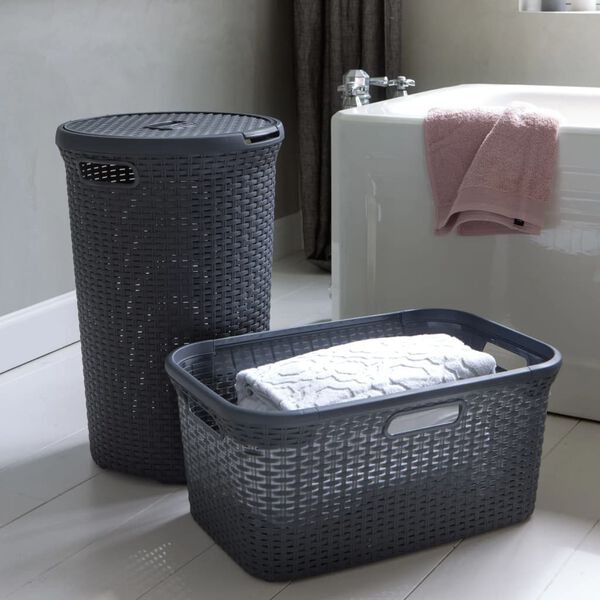 Curver Panier &agrave; linge Style 45 L Anthracite
