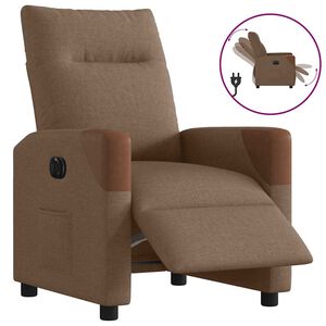 vidaXL Fauteuil inclinable &eacute;lectrique Marron Tissu