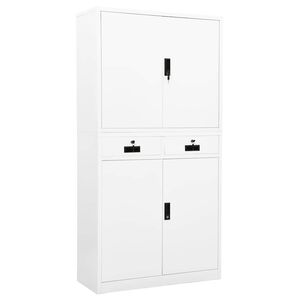 vidaXL Armoire de bureau Blanc 90x40x180 cm Acier