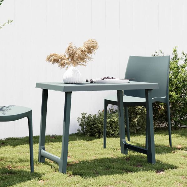 vidaXL Table de camping vert 79x56x64 cm PP aspect de bois