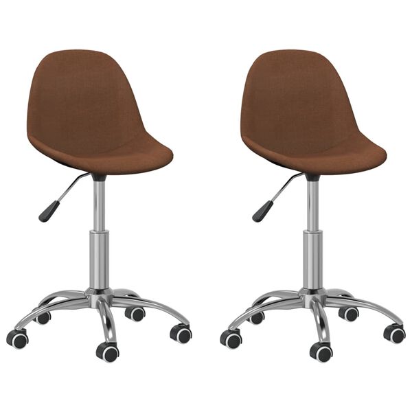 vidaXL Chaises pivotantes &agrave; manger lot de 2 marron tissu