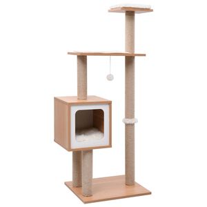 vidaXL Arbre &agrave; chat avec tapis &agrave; gratter en sisal 123 cm