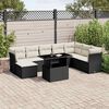 vidaXL Salon de jardin 9 pcs avec coussins noir r&eacute;sine tress&eacute;e