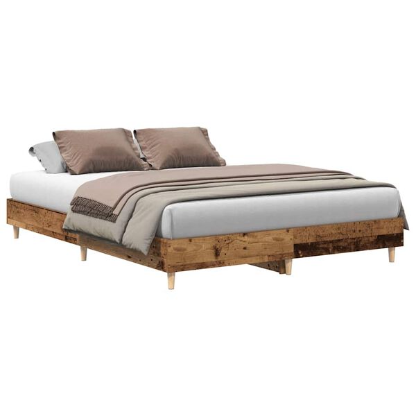 vidaXL Cadre de lit sans matelas vieux bois 140x200 cm bois ing&eacute;nierie