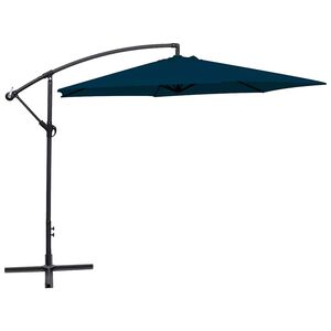 vidaXL Parasol de jardin en porte-&agrave;-faux 3 m bleu