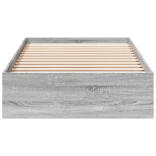 vidaXL Cadre de lit avec tiroirs sans matelas sonoma gris 100x200 cm