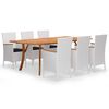 vidaXL Ensemble &agrave; manger de jardin 7 pcs Blanc