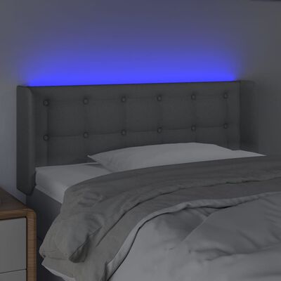 vidaXL Tête de lit à LED Gris clair 83x16x78/88 cm Tissu