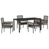 vidaXL Ensemble de salle &agrave; manger pour jardin 5 pcs Marron polyrotin