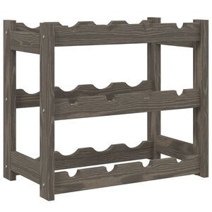 vidaXL Casier &agrave; bouteilles pour 12 bouteilles gris bois pin solide