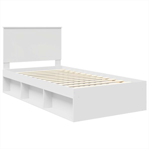 vidaXL Cadre de lit Blanc 100 x 200 cm Bois de pin massif