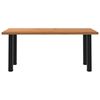 vidaXL Table &agrave; manger marron clair bois de ch&ecirc;ne massif rectangulaire