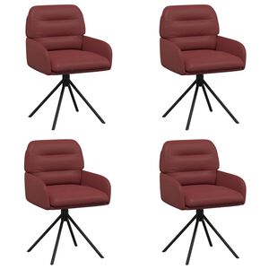 vidaXL Chaises de salle &agrave; manger pivotantes 4 pc Simili cuir Bordeaux