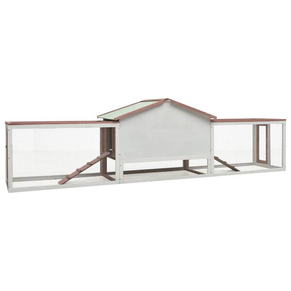 vidaXL Clapier Moka 310x70x87 cm Pin massif et sapin