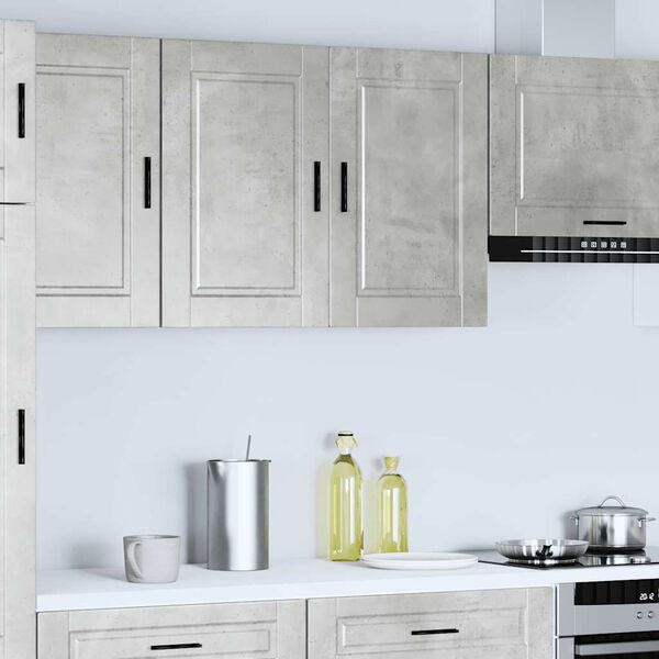 vidaXL Armoire murale de cuisine Porto gris b&eacute;ton bois d'ing&eacute;nierie