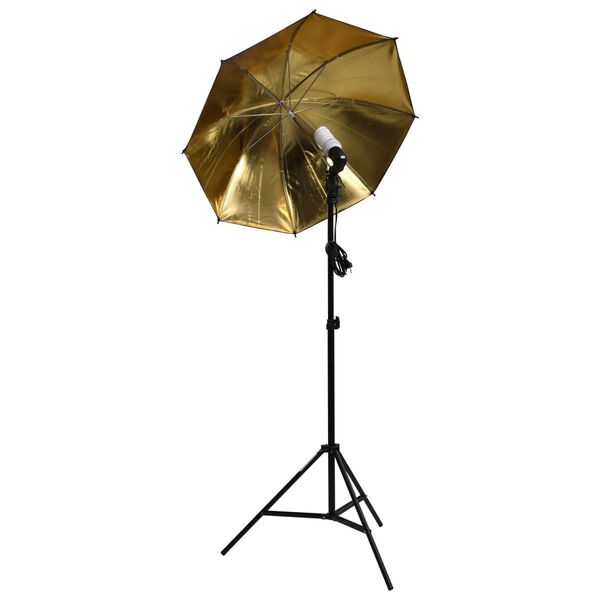 vidaXL Kit de studio photo avec lampes parapluies et r&eacute;flecteur