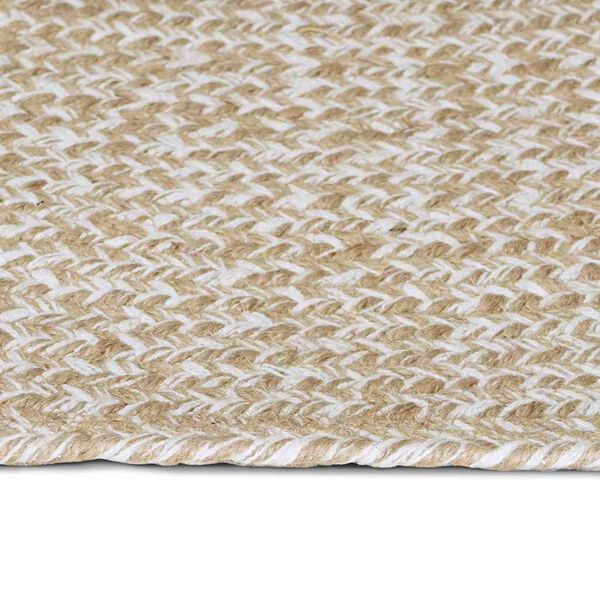 vidaXL Tapis de surface Naturel et Blanc 120 x 170 cm Jute