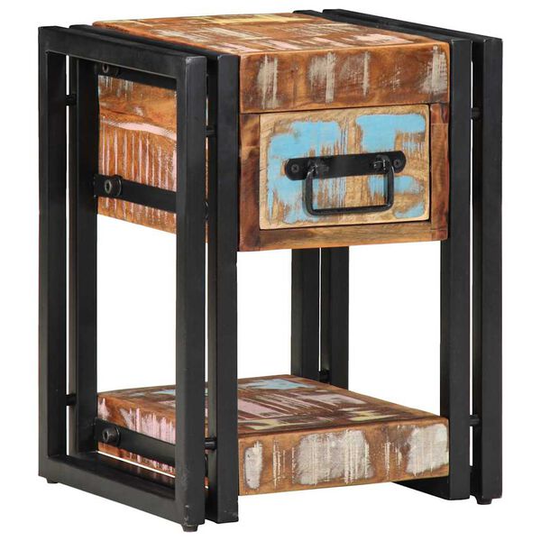 vidaXL Cabinet de chevet avec tiroir Multicolore 30 x 30 x 40 cm