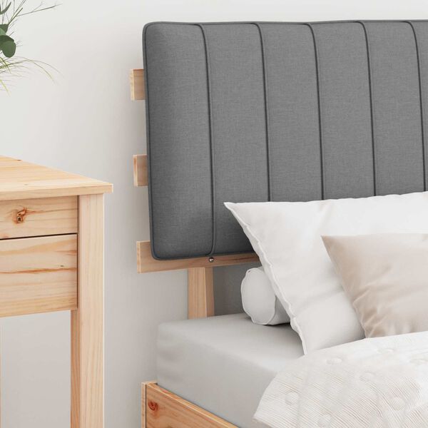 vidaXL Cadre de lit avec t&ecirc;te de lit rembourr&eacute;e Gris clair 75 x 190 cm