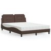 vidaXL Cadre de lit sans matelas Zadar marron 140x190 cm similicuir
