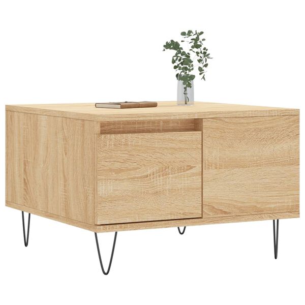 vidaXL Table basse ch&ecirc;ne sonoma 55x55x36,5 cm bois d'ing&eacute;nierie