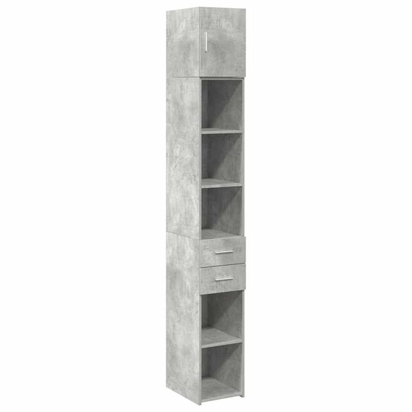 vidaXL Armoire de rangement mince gris béton 30x42,5x225 cm