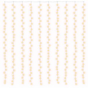 vidaXL Rideaux lumineux &agrave; LED 3x3 m 300 LED Blanc chaud 8 fonctions