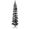 vidaXL Demi sapin de No&euml;l artificiel mince avec support Noir 240 cm